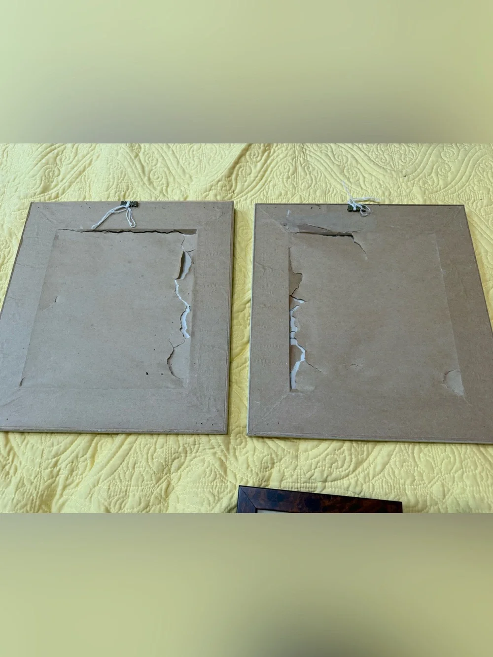 Neutral Framed Leaf Wall Art Set - Cream and Brown Lot 3